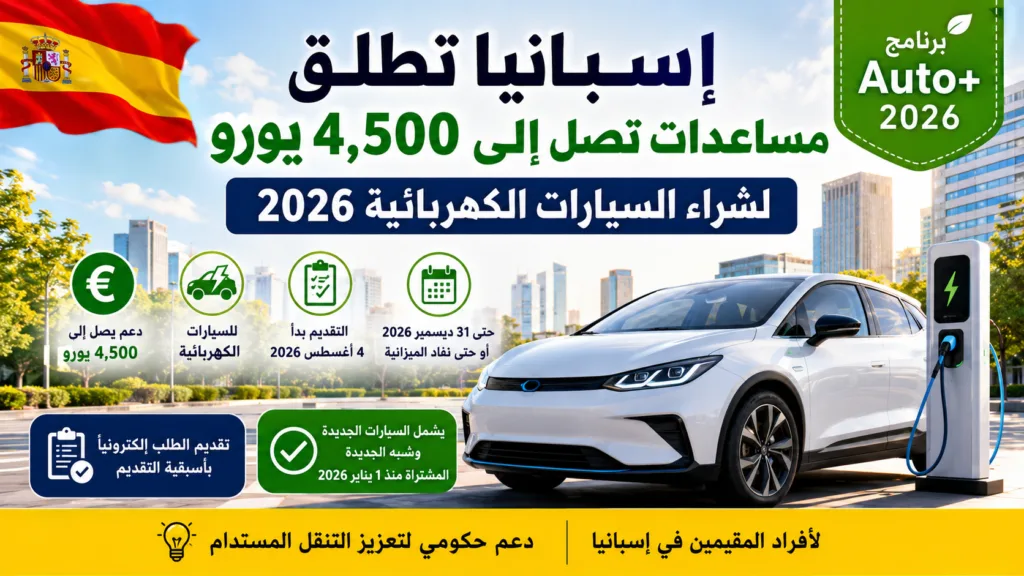 مساعدات شراء السيارات الكهربائية في إسبانيا 2026: كيف تحصل على دعم يصل إلى 4,500 يورو؟