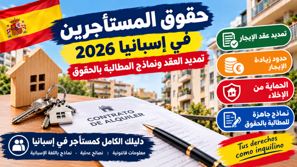 حقوق المستأجرين في إسبانيا 2026: تمديد عقد الإيجار ونماذج المطالبة بالحقوق