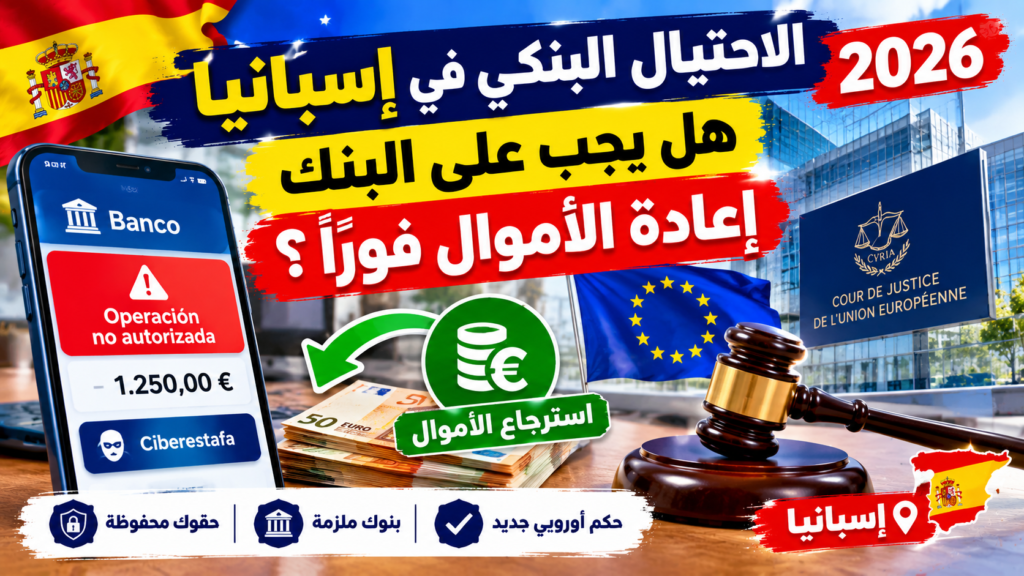 استرجاع الأموال من البنك بعد الاحتيال الإلكتروني في إسبانيا وفق حكم المحكمة الأوروبية 2026