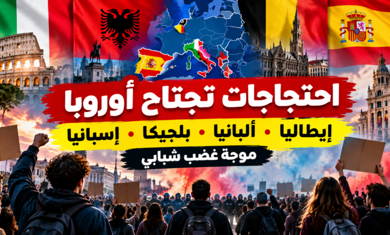 احتجاجات تعمّ أوروبا: لماذا ينزل الشباب إلى الشوارع في إيطاليا وألبانيا وبلجيكا وإسبانيا؟