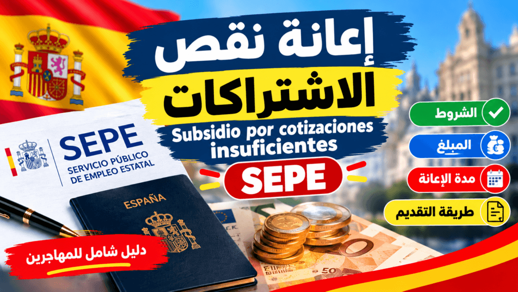 إعانة نقص الاشتراكات في إسبانيا من SEPE وشروط الحصول عليها سنة 2026