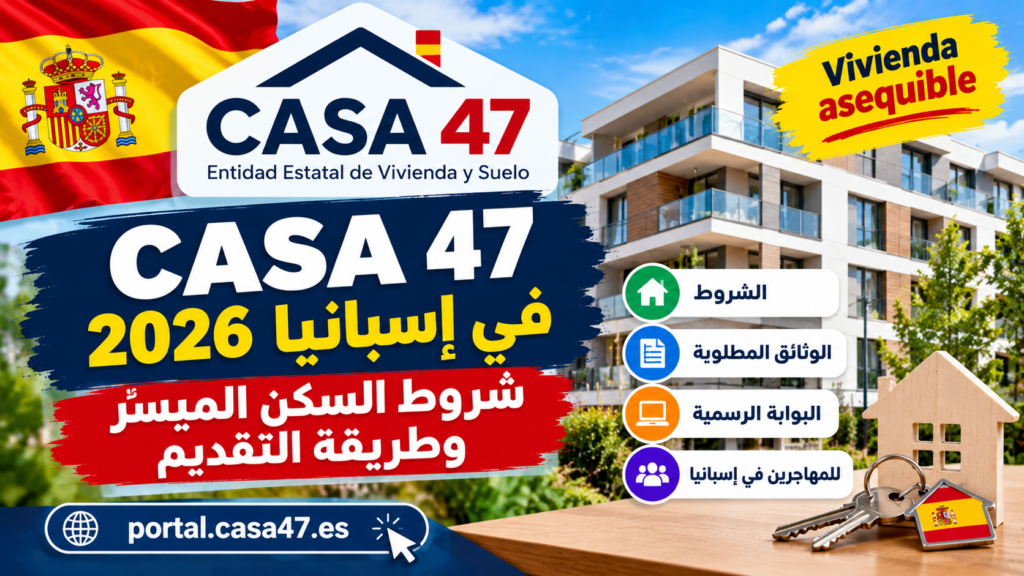 CASA 47 في إسبانيا 2026: شروط السكن الميسّر وطريقة التقديم