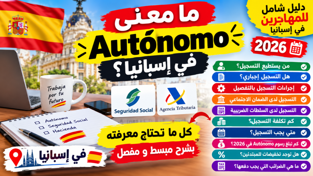 طريقة التسجيل كعامل مستقل Autónomo في إسبانيا 2026.